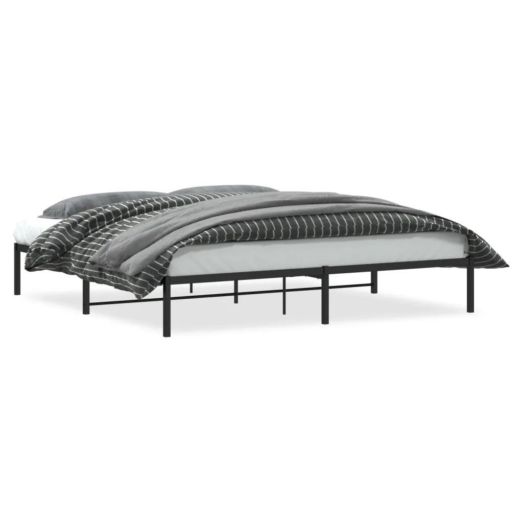 Letto matrimoniale | Letto per adulti | Giroletto in Metallo Nero 200x200 cm