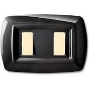PLACCA TONDO 2 MODULI NERO