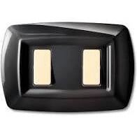 PLACCA TONDO 2 MODULI NERO