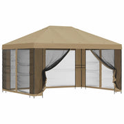Gazebo | Pergolato da giardino con pareti laterali 4 ¡Á 3 m Beige