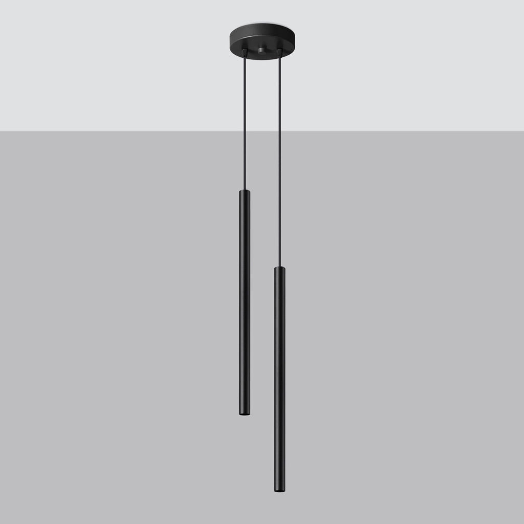 Lampada a sospensione nera 2 tubi 2xG9 VELINO Pure Lume