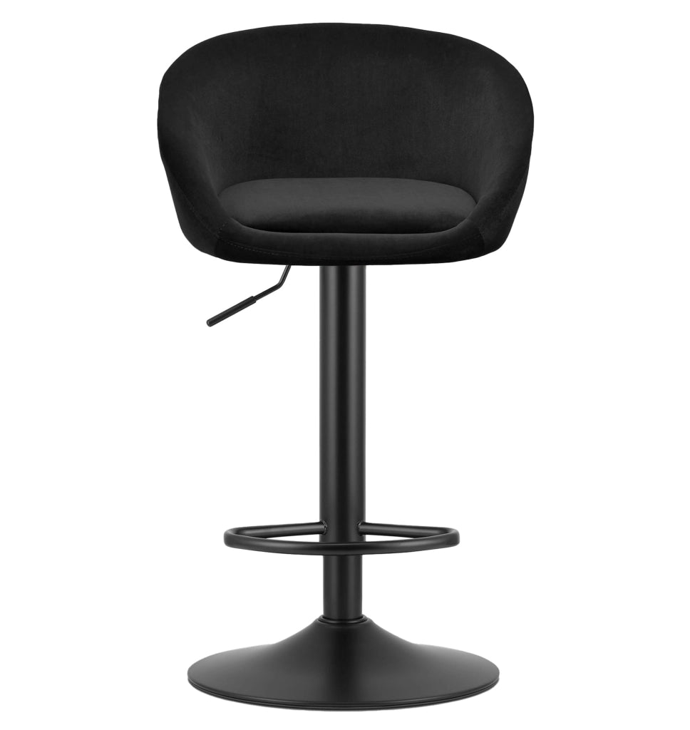 Sgabello VALORA EAST - Elegante velluto nero per soggiorno, cucina x 2