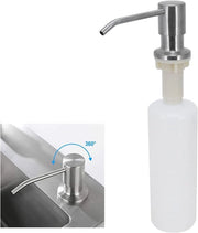 Dispensatore di sapone - Fiala di crema - Dispensatore di sapone manuale - per fessure di scarico da 20-35 mm di lavandini - acciaio inossidabile - Riempibile - 350 ml