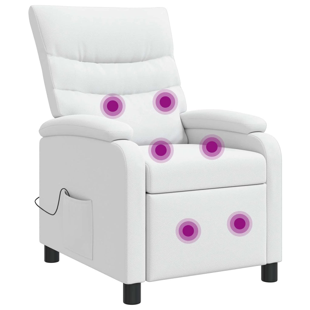 Divano Sedia-Poltrona Massaggiante Bianco Similpelle 360736