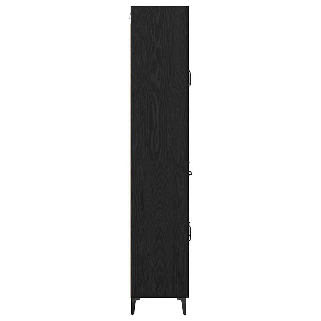 Credenza Rovere Nero 69,5 x 34 x 180 cm Legno multistrato