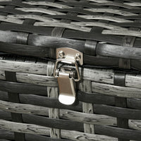 Set da Esterno 6 Pezzi con 2 Tavolini Contenitore 2 Divani e 2 Poltrone in Rattan e Acciaio Grigio