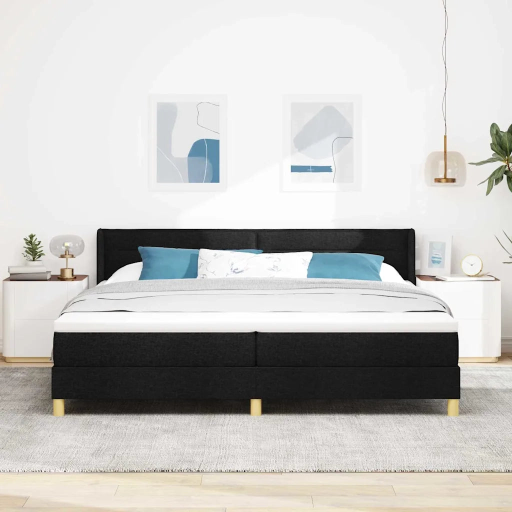 Letto a molle con materasso Nero 200 x 200 cm Tessuto 3341253