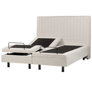 Letto Tessuto Beige chiaro Elettrico Regolabile con Telecomando 160 x 200 cm