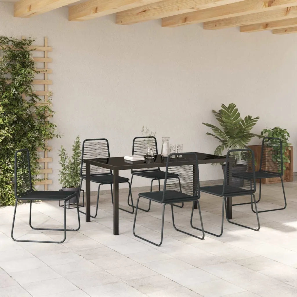 Set da Pranzo per Giardino 7 pcs Nero 3379391