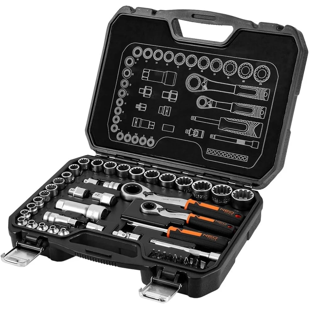 Topex 10-019 set di bussole da 1 1/4 + 3/8, 46 pz