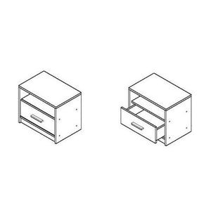 Set 2 Comodino 49,5x33,5x42 cm Nepo rovere sonoma bianco