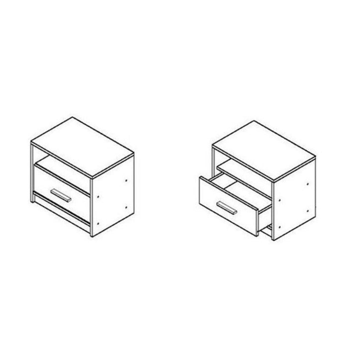 Set 2 Comodino 49,5x33,5x42 cm Nepo rovere sonoma bianco