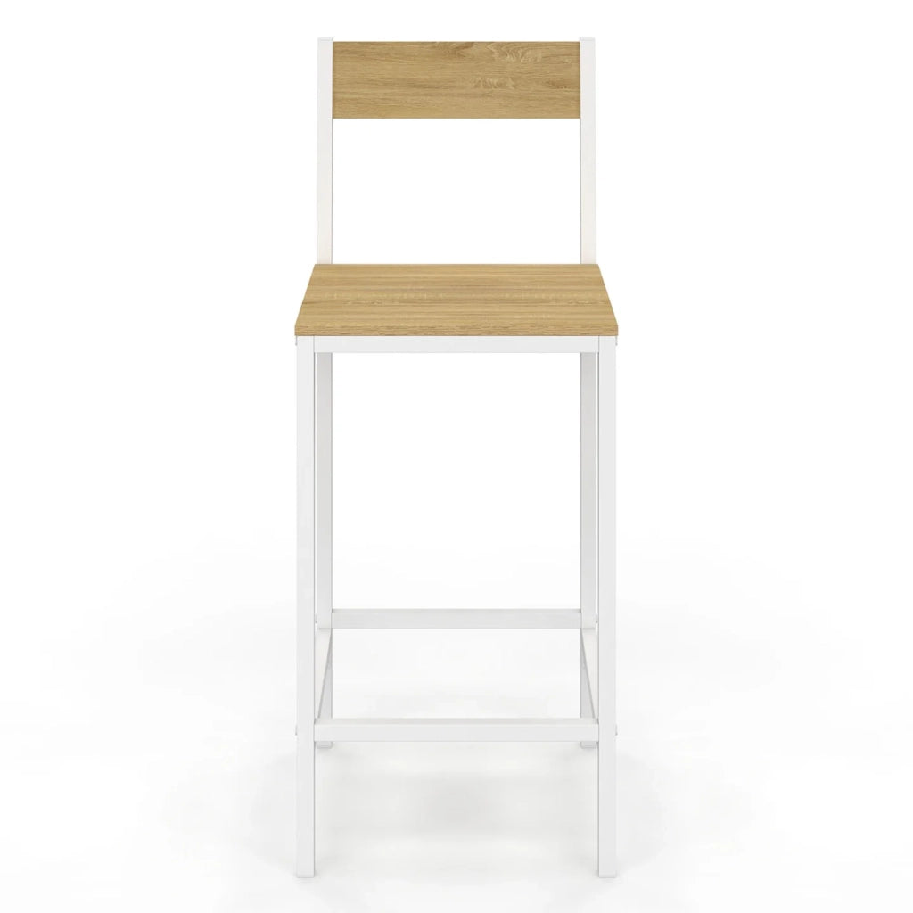IDMarket - Set di 4 sgabelli da bar DETROIT con schienale sedia da cucina di design industriale