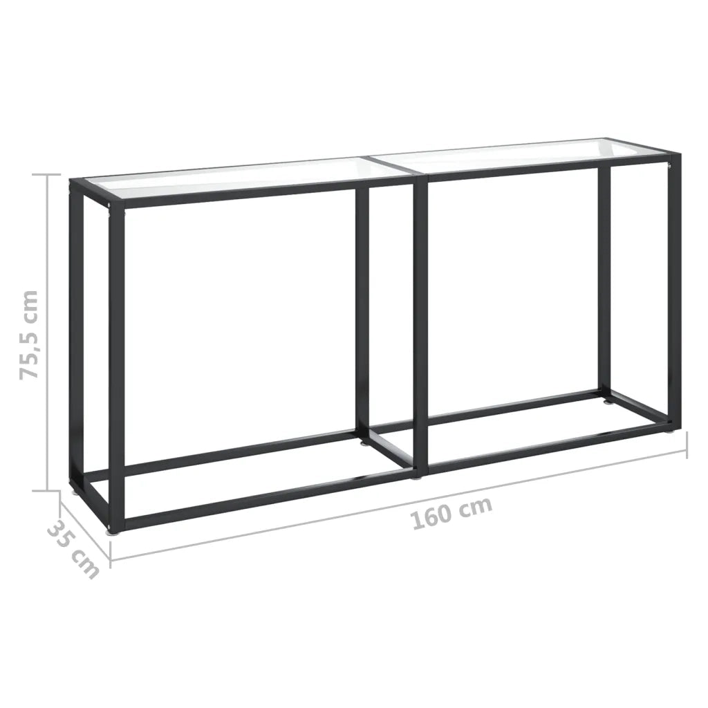 Tavolo Consolle Trasparente 160x35x75,5 cm in Vetro Temperato 331678
