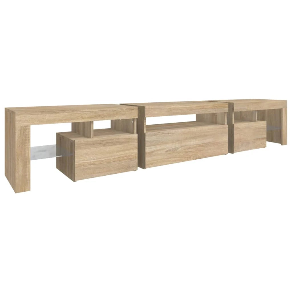 Mobile TV multimediale mensola TV credenza mobile TV sala da pranzo soggiorno camera da letto con luci LED rovere Sonoma 215 x 36,5 x 40 cm rovere Sonoma 02_0026770