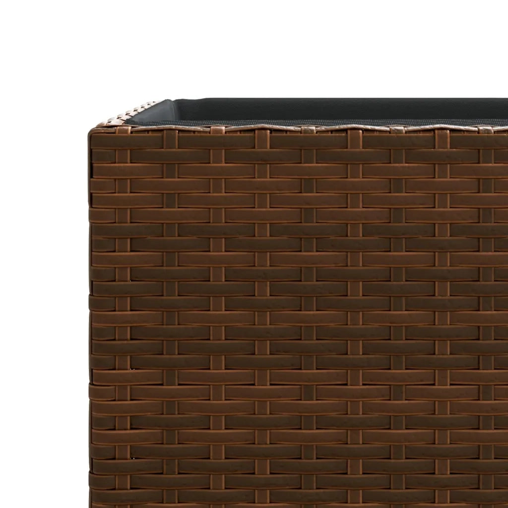 Fioriere da Giardino 2 pz Marrone 40x40x80 cm in Polyrattan