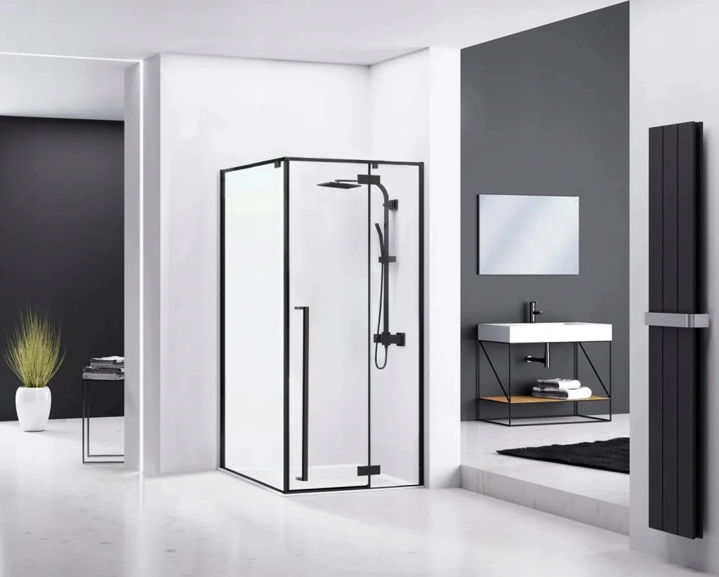 Cabina Doccia Fargo 90x90 Black Mat senza piatto doccia