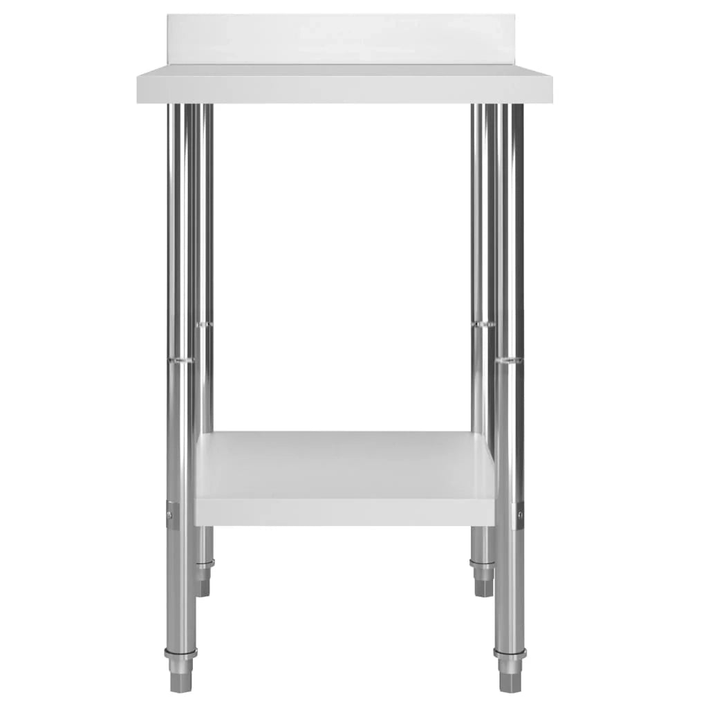 Tavolo da lavoro professionale da cucina con alzatina 60 x 60 x 93 cm acciaio inox 02_0045410