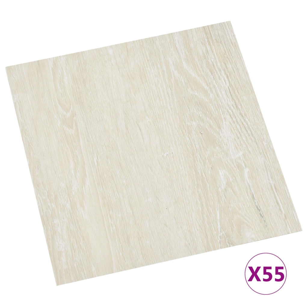 Tavole per Pavimenti 5,11 m² 55 pcs PVC Bianco Crema