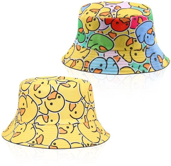 Cappello da Sole Opacchiabile a Due Pezzi - Stampa a Rovescio di Anatra - Stile Retro - Cappello a Sacchetto Opportuno per Estate - Femminile/Maschile