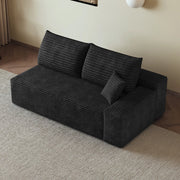 DIVANO 2 posti con chaise longue reversibile in tessuto nero