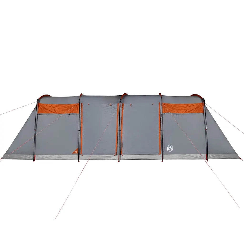 Tenda Familiare a Tunnel 8Persone Grigia Arancione Impermeabile