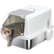 Lettiera per Gatti Chiusa con Vassoio Acciaio ¨C Zephmum ¨C PP 40.5x60.5x41.5 cm