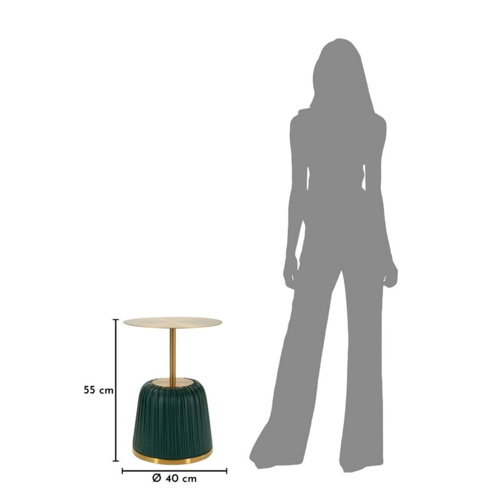 Tavolino VKH1099, Verde, Metallo, 40x40x55 cm
