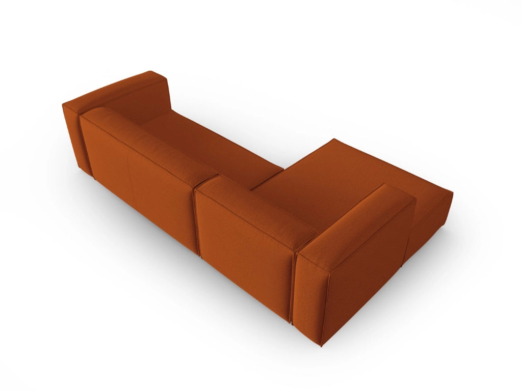 Cosmopolitan Design - Divano angolare sinistro "Mackay" 4 posti in velluto strutturato terracotta 