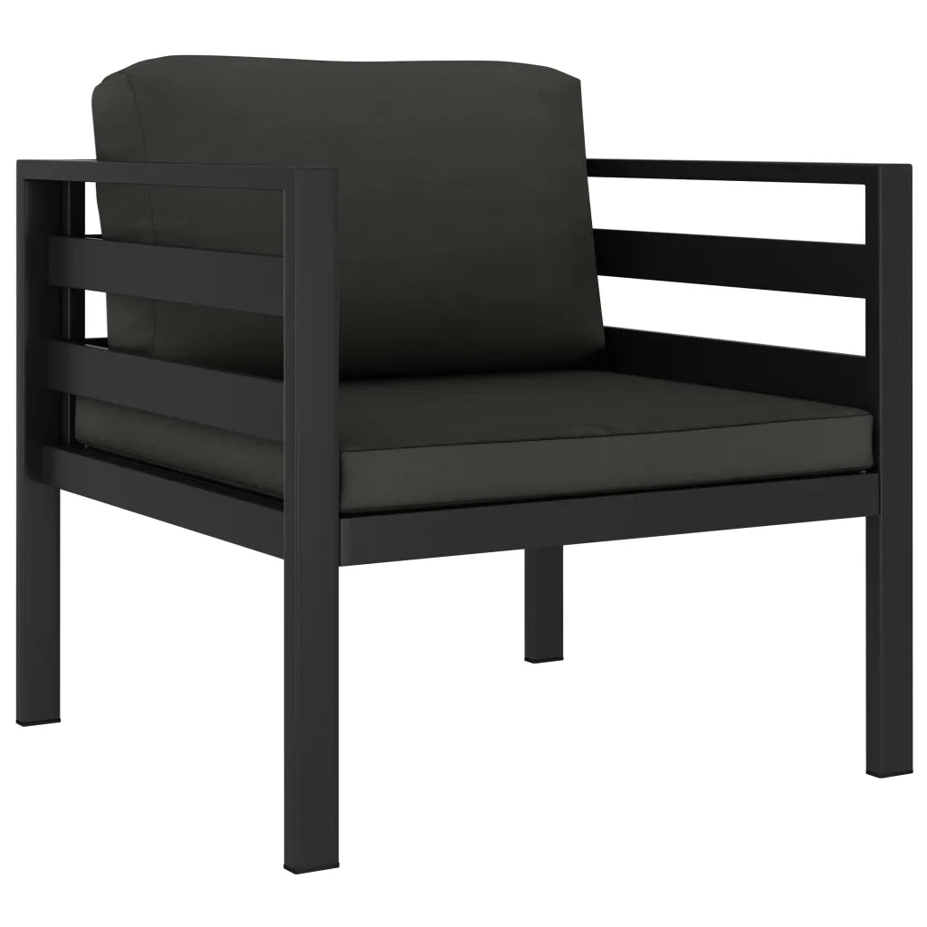 Set Divani da Giardino 6 pz con Cuscini in Alluminio Antracite 49233