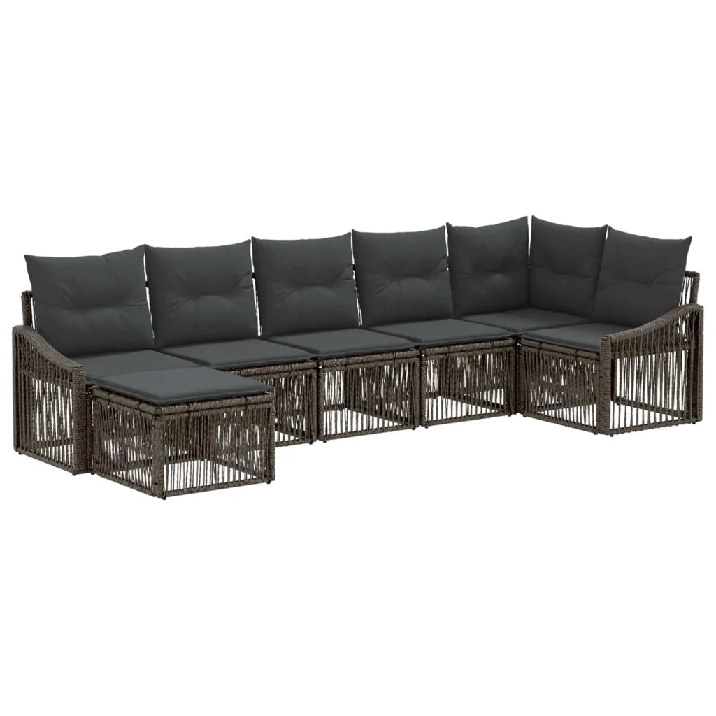 Set Divano da Giardino 7 pcs Grigio polyrattan 3436079