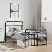 Giroletto con Testiera e Pediera Metallo Nero 100x190 cmcod mxl 129429