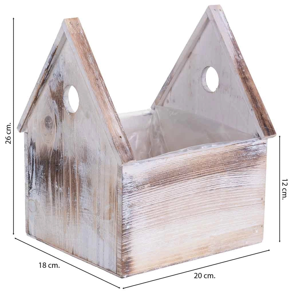Supporto per fioriera quadrato in legno 20x18x26/12H cm