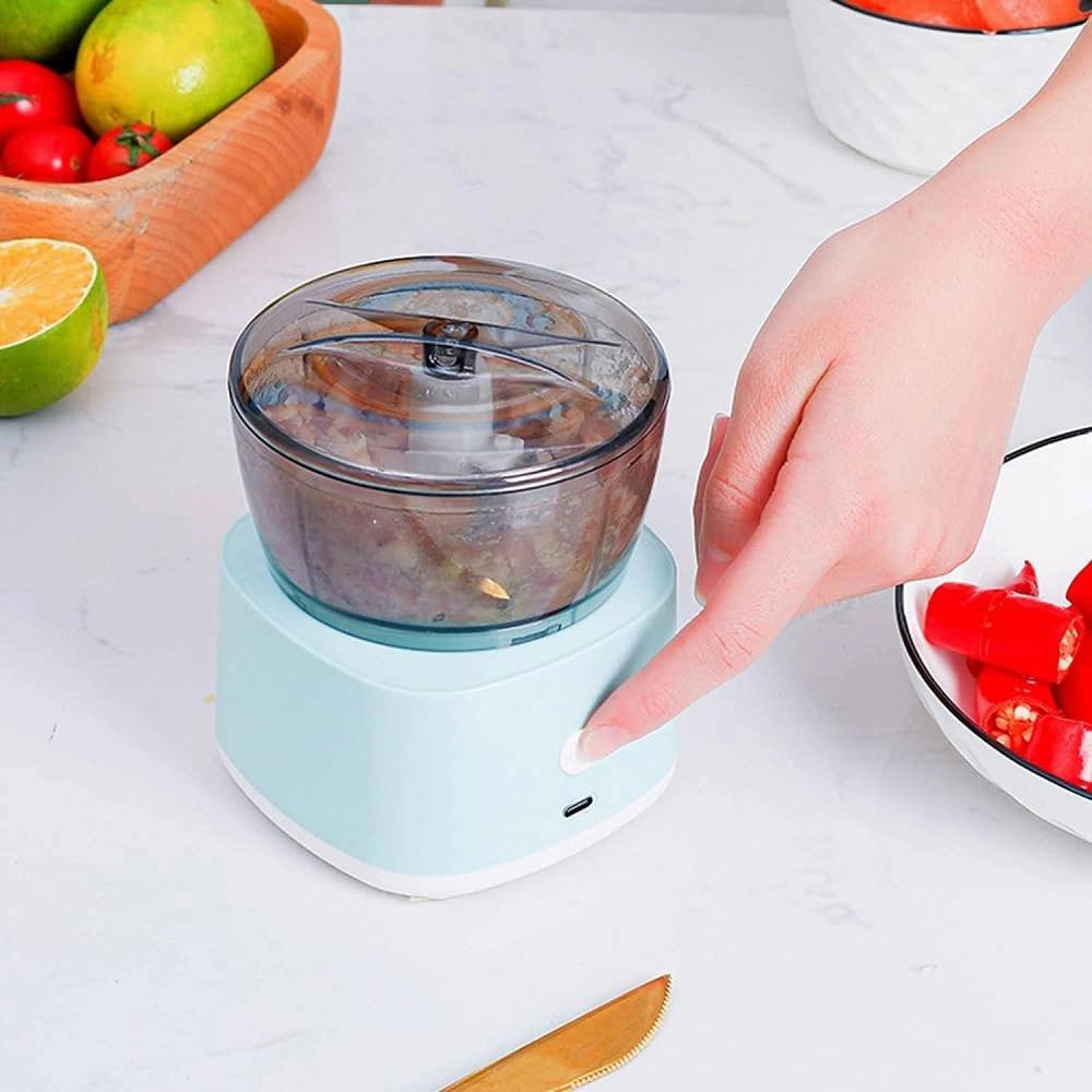 Trade Shop - Mini Tritatutto Elettrico Robot Cucina Miscelatore Alimentare Portatile Senza Fili -