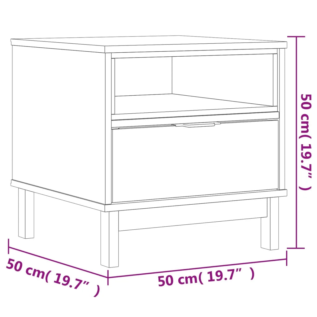 Tavolino | Tavolo laterale FLAM 50x50x50 cm in Legno Massello di Pino