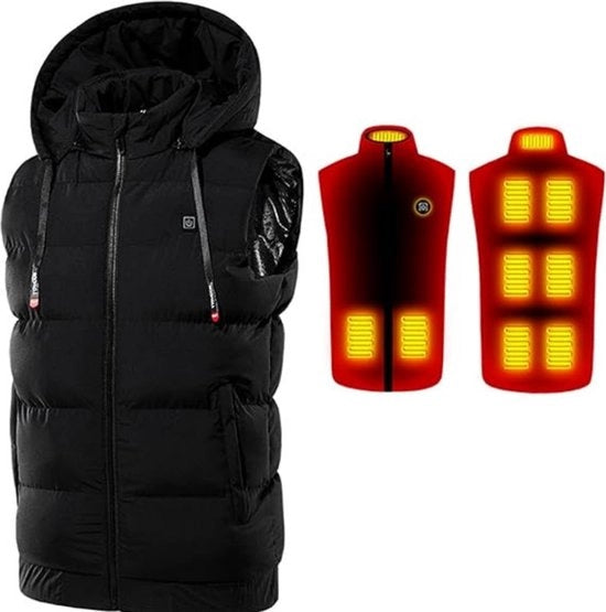 Vestito Caldo Elettrico con Cappuccio - Unisex - Scarpe 46 - Nero