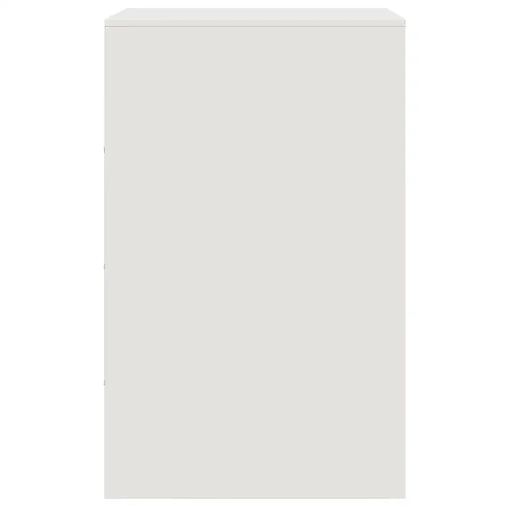 Comodino Bianco 34,5x39x62 cm in Acciaio