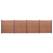 Set Pannello di Recinzione Marrone 699x186 cm in WPCcod mxl 131876