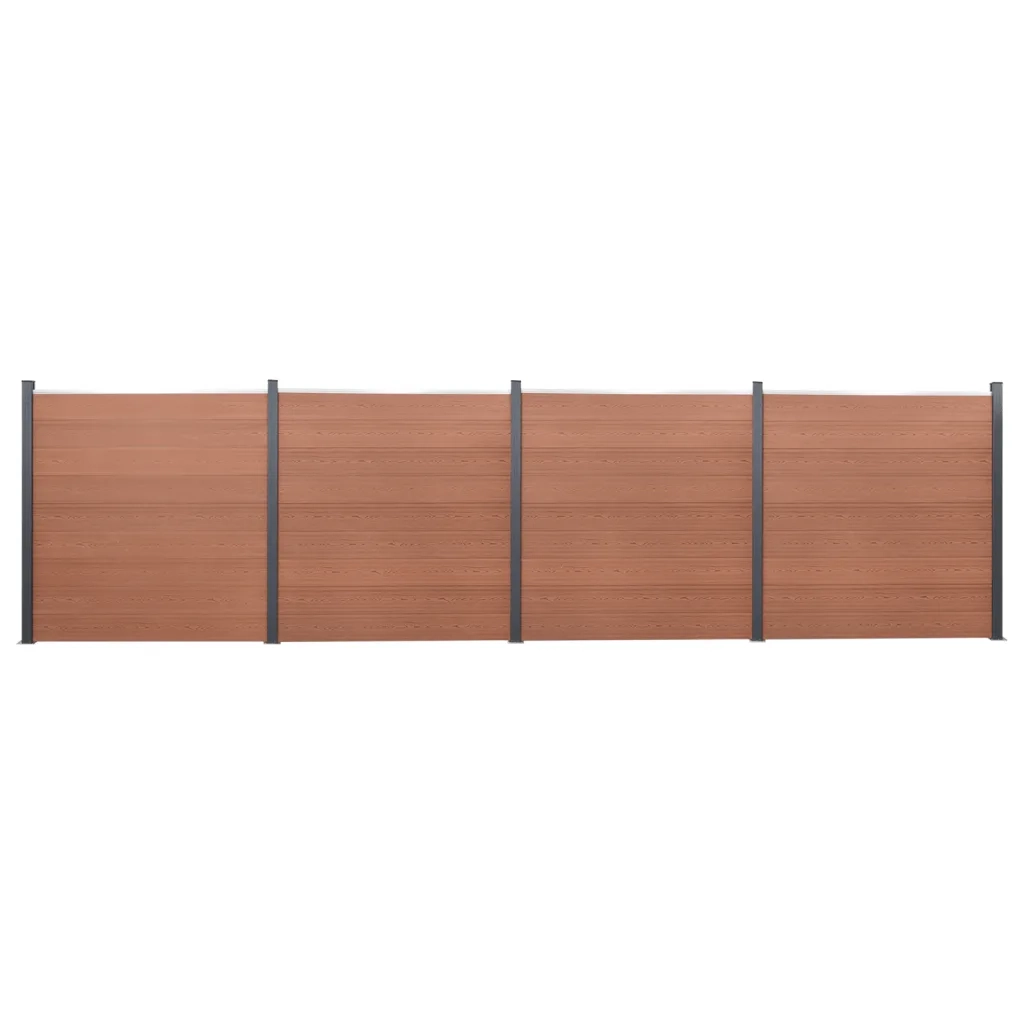 Set Pannello di Recinzione Marrone 699x186 cm in WPCcod mxl 131876