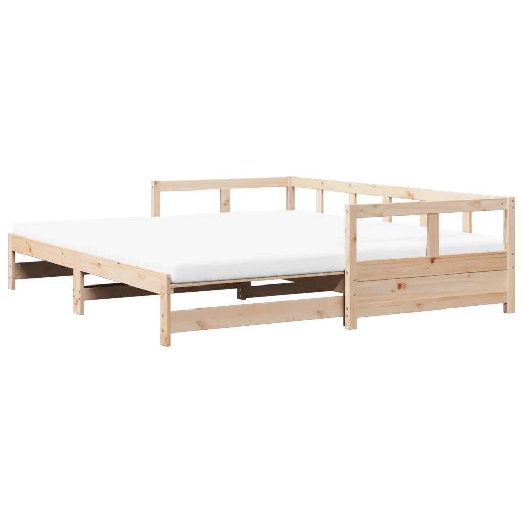 Divano Letto con Rotelle e Materasso 90x190cm Massello Pino