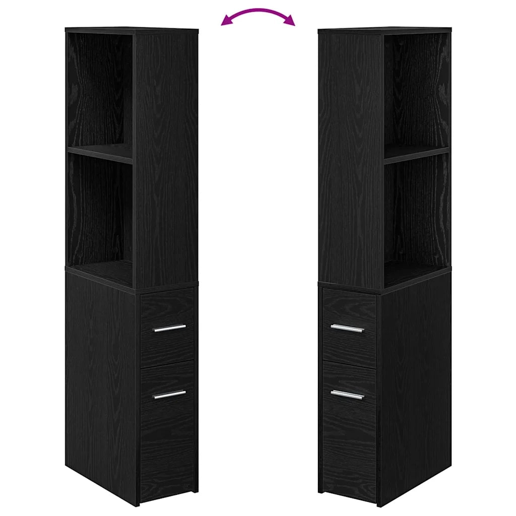 Set di mobili per il bagno Rovere Nero 22 x 41 x 135 cm 871653