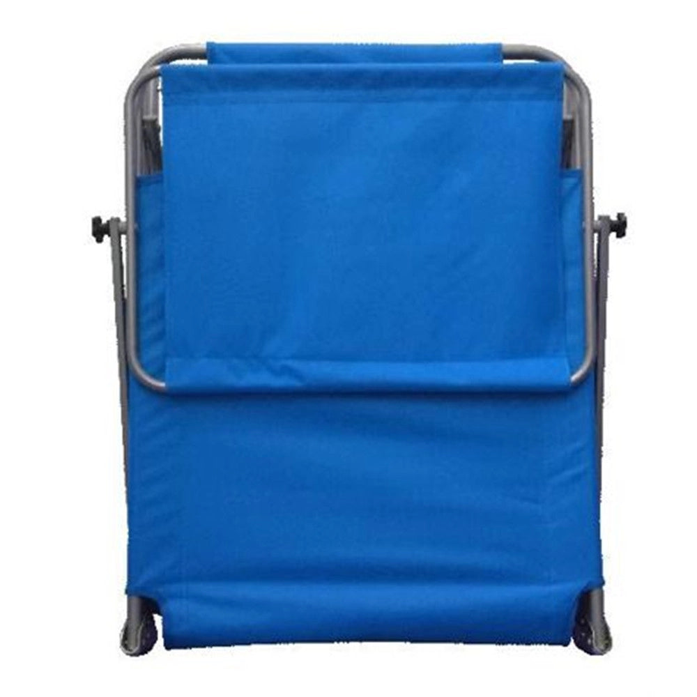 Trade Shop - Lettino Con Tettuccio Parasole Blu Sdraio Prendisole 187x55x24 Cm Pieghevole 281018 -