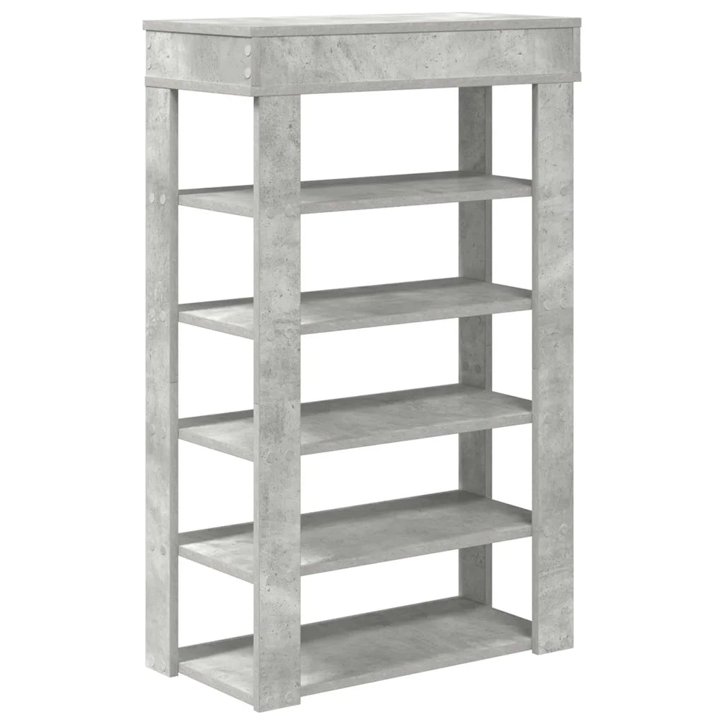 Scarpiera-Scaffale per scarpe Grigio Cemento 60x30x98 cm in Legno Multistrato
