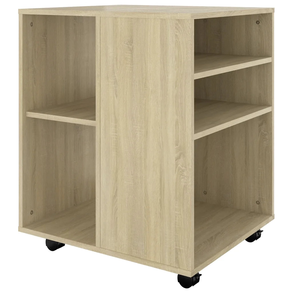 Mobiletto con Ruote Rovere Sonoma 60x53x72 cm Legno Multistrato 808461