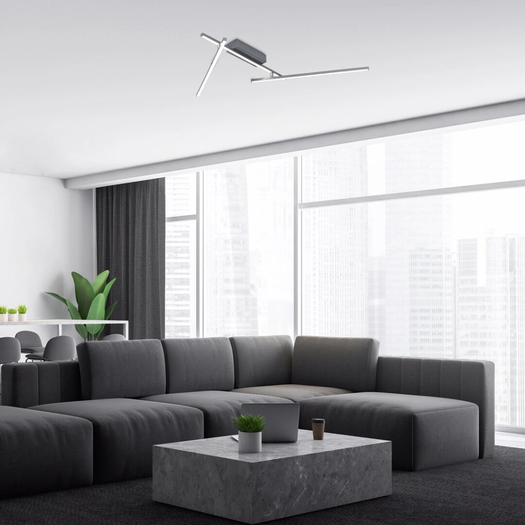 Plafoniera LED Rabalux Negan 24W 4000K argento 114cm
