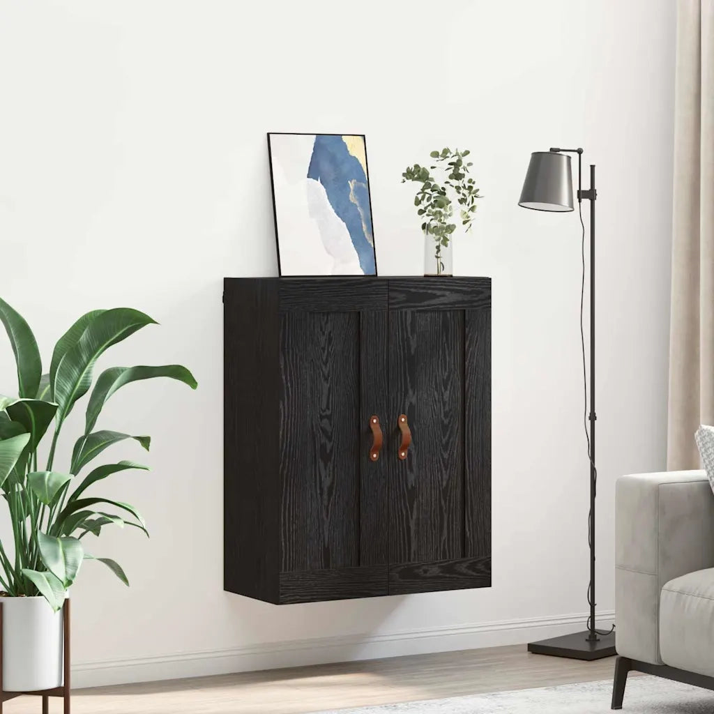 Pensile | Mobile a Parete Rovere Nero 69,5 x 34 x 90 cm Legno multistrato