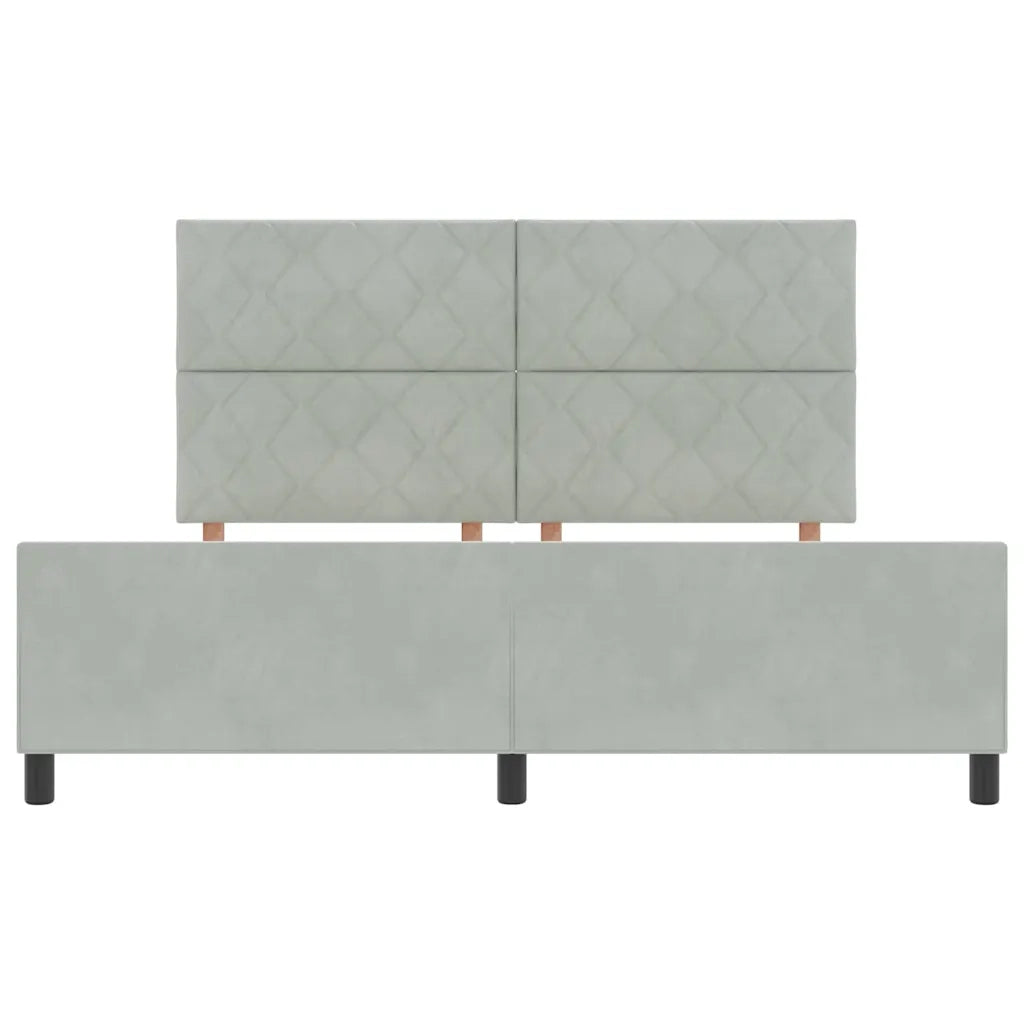 Letto a molle con testiera Grigio chiaro 180 x 200 cm Velluto