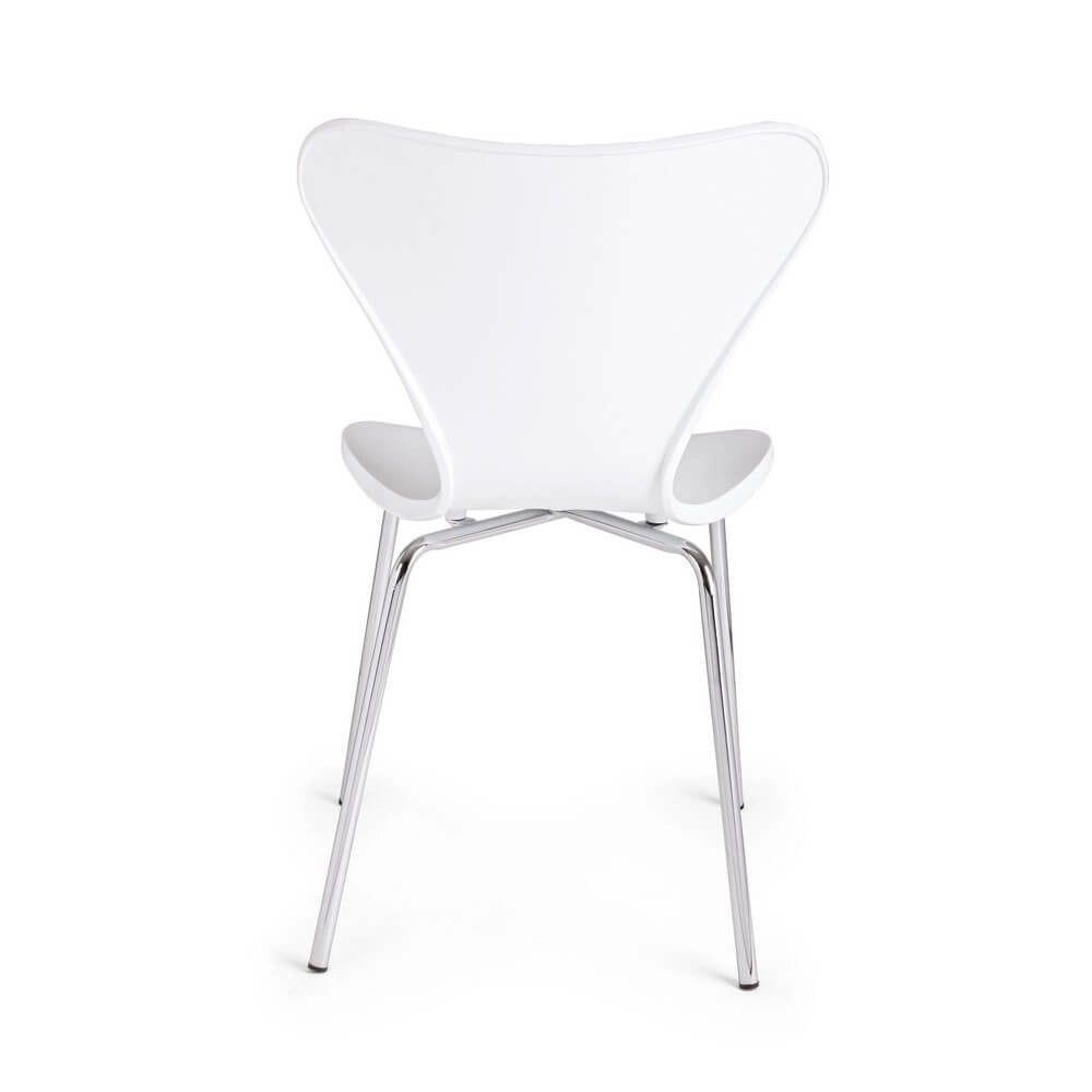 Set di 4 Sedie Impilabili con Seduta in Plastica e Gambe Cromate - LINDSAY