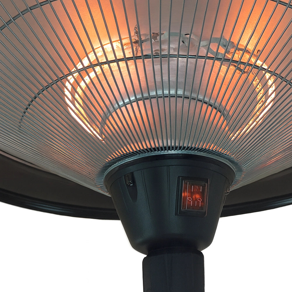 Tempo Style - Stufa Elettrica SATURNO | Fungo Riscaldante ad Infrarossi (3000W) dal Design Elegante | Ideale per Esterno/Interno (Nero)
