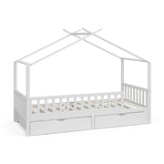 Vitalispa Letto montessori bambini Bianco 90x200 cm con 2 cassetti